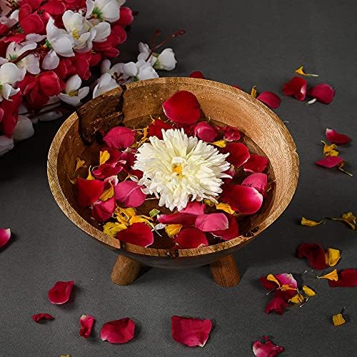 Radhna Dél-Indiai Hagyományos Urli Tál, Fa Hagyományos Showpiece Otthon Dekoráció, Dekorációs Szabvány Úszó Virág/Gyertya Ünnepi Dekoráció