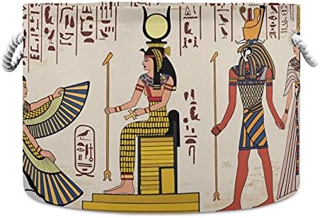 ALAZA Egyiptomi Hieroglifikus Retro Nagy Tároló Szennyes Kosár fogantyúval a Takaró, Játékok, Törölköző Óvoda Gátolják Bin 20 x 20