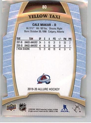2019-20 Felső szint Allure Sárga Taxi Jégkorong 80 Cale Makár Colorado Avalanche Hivatalos NHL Trading Card az UD Cég