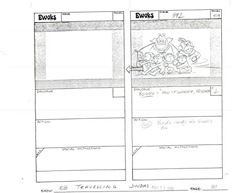 Star Wars Ewokok Eredeti Termelési Storyboard a Lucasfilm pedig Nelvana 1985-6 p311