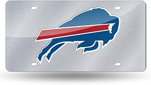 NFL Buffalo Bills Bling Lézerrel Vágott Auto Tag Lemez, 12 x 6-os, Ezüst