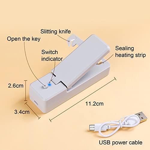 Hordozható Mini Táska Lakk, a Mágnes USB Töltés Műanyag Zacskó záró Gép USB töltés(szürke)