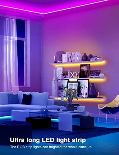 Nexillumi 20 ft LED Világítás Hálószoba Távoli színváltó LED Szalag Világítás