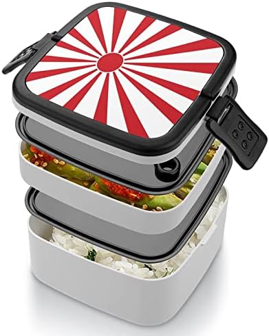 Japán Felkelő Nap Zászlaja Nyomtatott Dupla Réteg Bento Box Set Ebédet Élelmiszer-Tartály Étel Elkészítése Tartó Felnőtt/Gyerek