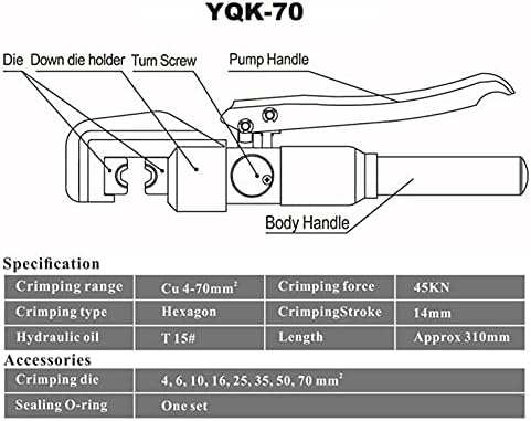 ZHU-CL Hidraulikus Sajtolás Eszköz Kábelt Húz Crimpelhető Fogó, Hidraulikus Kompressziós Eszköz YQK-70 4-70mm 2 Nyomás 5-6T ES-RU