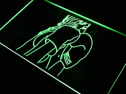 ADVPRO Kick-Box Fitness Club Tornaterem LED Neon Zöld Jel 12 x 8,5 Cm st4s32-s138-g