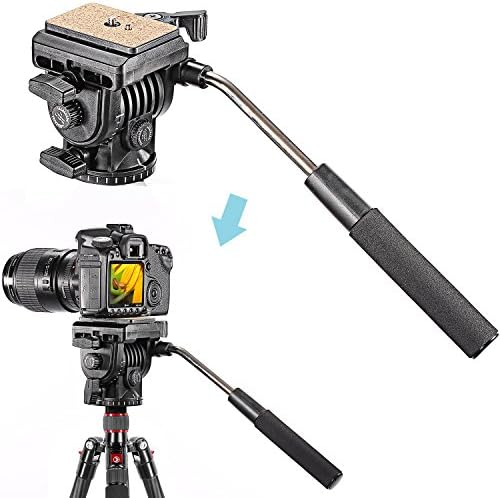 Neewer Szénszálas 168 cm Monopod Állvány 360 Fokos Labda Fejét,Folyadék Videó Fejét,1/4 inch gyorskioldó Lemez,Táska DSLR Fényképezőgép,Videokamera
