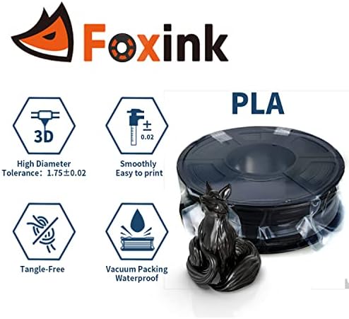 PLA 3D-s Nyomtató Végtelen 1.75 mm, FOXINK, 3D-s Nyomtató Kellékek PLA méretpontosság 0,02 mm, 1 kg Spool(2.2 kg), 1 Csomag Fér el