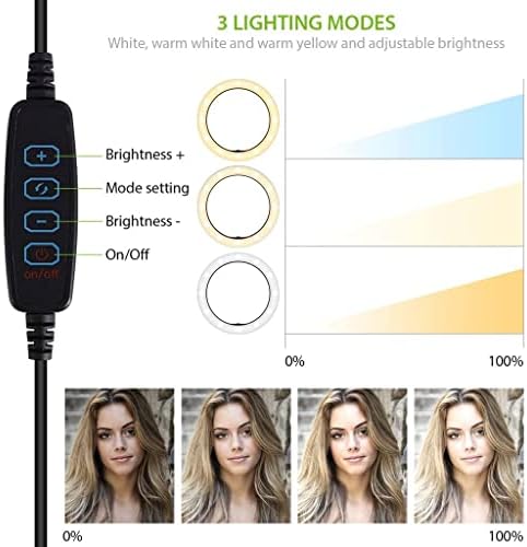 Világos Kereteket Gyűrű Tri-Color Light Dolgozik Szuper 5, 10 Hüvelykes Távoli Live Stream/Smink/YouTube/TikTok/Video/Forgatás (Szabályozható/Szabályozható)