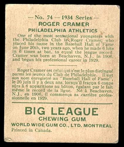 1934 World Wide Rágó 74 Doki Cramer (Baseball Kártya) JÓ