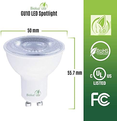 6 Pack Bioluz LED GU10 LED Izzók Nem Szabályozható 3000K 50 Wattos Halogén Izzó Cseréje