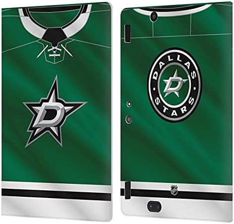 Fejét az Esetben Minták Hivatalosan Engedélyezett NHL Jersey Dallas Stars Bőr Könyv Tárca burkolata Kompatibilis az Kindle Fire HDX