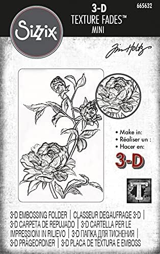 Tim Holtz Sizzix 3-D Textúra Elhalványul Mini Rózsák, Mini Botanikus, Köteg 2 Dombornyomás Mappák (665631 665632)