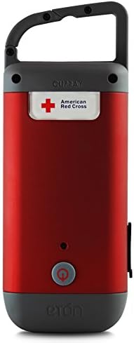 Eton Amerikai Vöröskereszt Hajtókar-Powered Clipray Csiptetős Lámpa & Okostelefon-Töltő, Piros