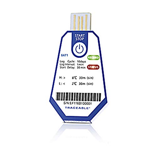 Thomas 1154Q15 nyomon Követhető Egyetlen Használható USB Data Logger Hőmérő, 60 Nap, 6 perc, 2-8°C (Csomag 40)