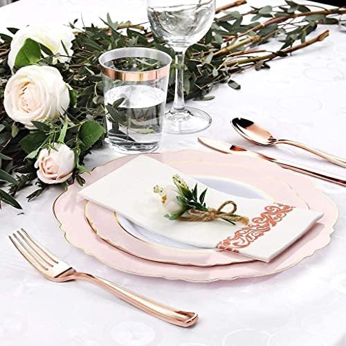 Rózsaszín barokk tányér a salátás tál